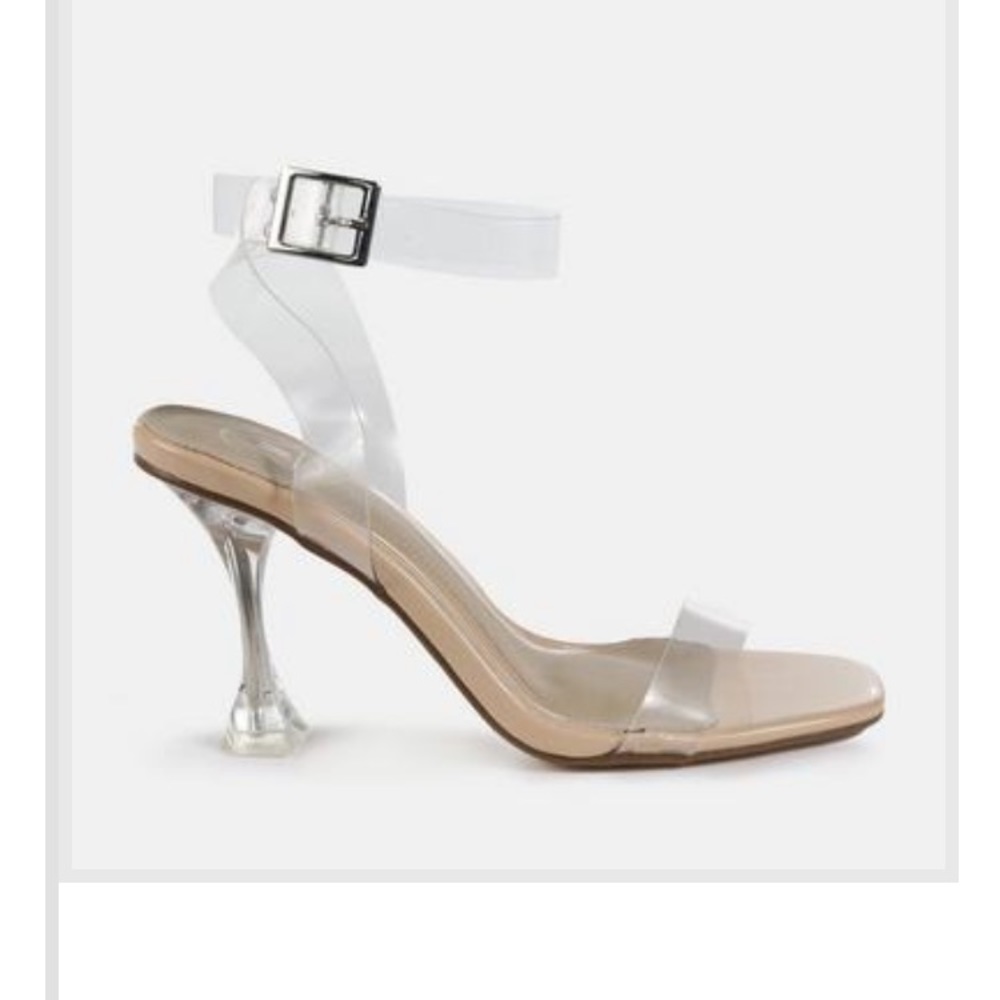 missguided mid heel perspex sandals